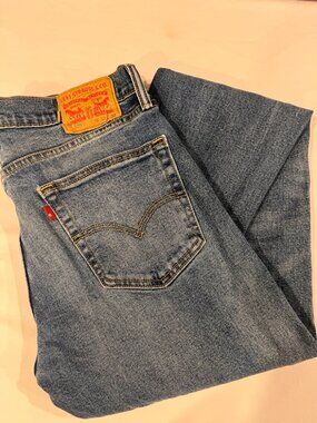 Levi's 505 Regular Fit Straight Leg Jeans Medium Stonewash Blue Men's 32x32